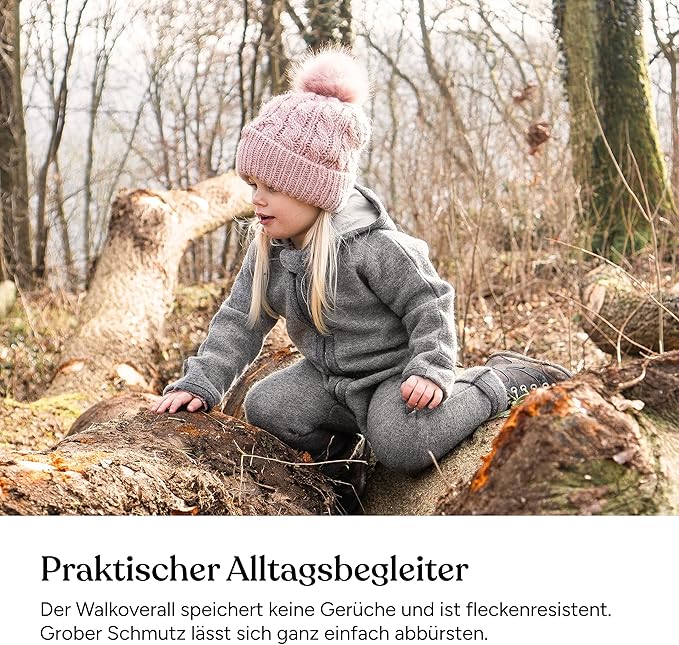 Ehrenkind® WOOLEN JUMPSUIT for Infants and Kids, Warm infant One-Piece made of natural virgin wool with zipper
