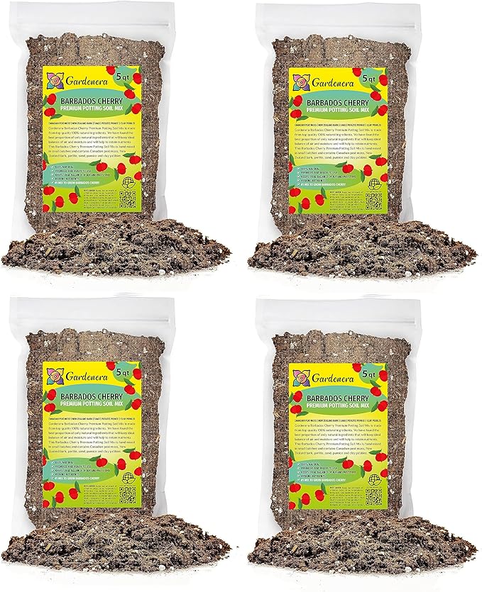 Gardenera Barbados Cherry Plant Potting Mix - Unlock Robust Growth and Zesty Fruits with Our High-Performance Formula - 20 Quart