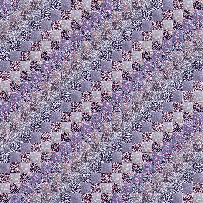 HANPATQUI 50PCS 8 x 8 inch Purple Printed 100% Cotton Fat Quarters Fabric for Sewing and Quilting Bundles Precut Fabric Square for DIY Craft Patchwork